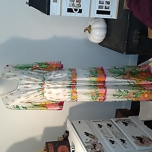 Vintage Sears 1960s retro floral nylon gown set - Picture 1 of 11